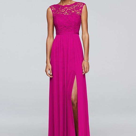 David's Bridal Dresses & Skirts - Pink Long Lace Dress
